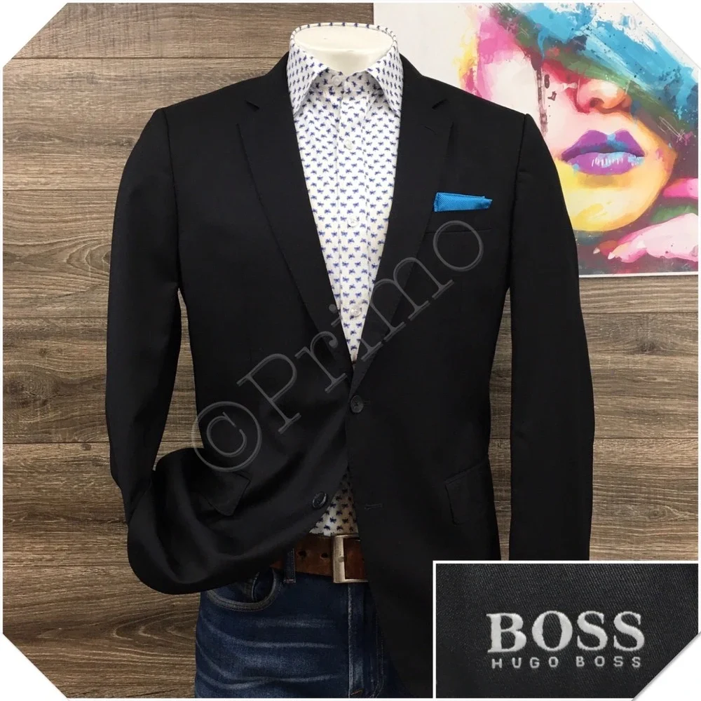 HUGO BOSS Mens Blazer Sport Coat Casual Jacket Size 42R Slim Wool Suit HUGE6